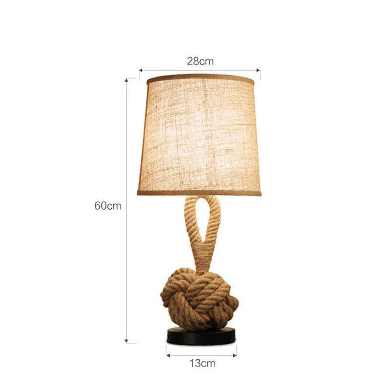 Afralia™ Vintage Hemp Rope Table Lamps: Pastoral Style Home Décor, Bedroom & Living Room Lighting