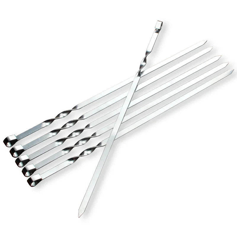 Afralia™ Stainless Steel BBQ Skewers Set for Outdoor Picnic and Churrasqueira