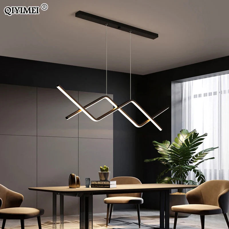 Afralia™ LED Pendant Lights: Modern, Remote-Control, Cord Hanging, for Study, Kitchen, Living Room