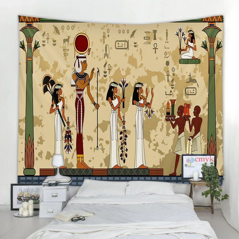 Afralia™ Egyptian Egypt Tapestry Wall Hanging Home Decor Throw Bedspread Art Home Decor