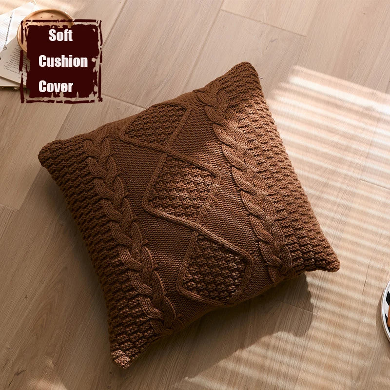 Afralia™ Knitted Rhombus Pillowcase: Super Soft Throw Pillow Cover for Home Decor