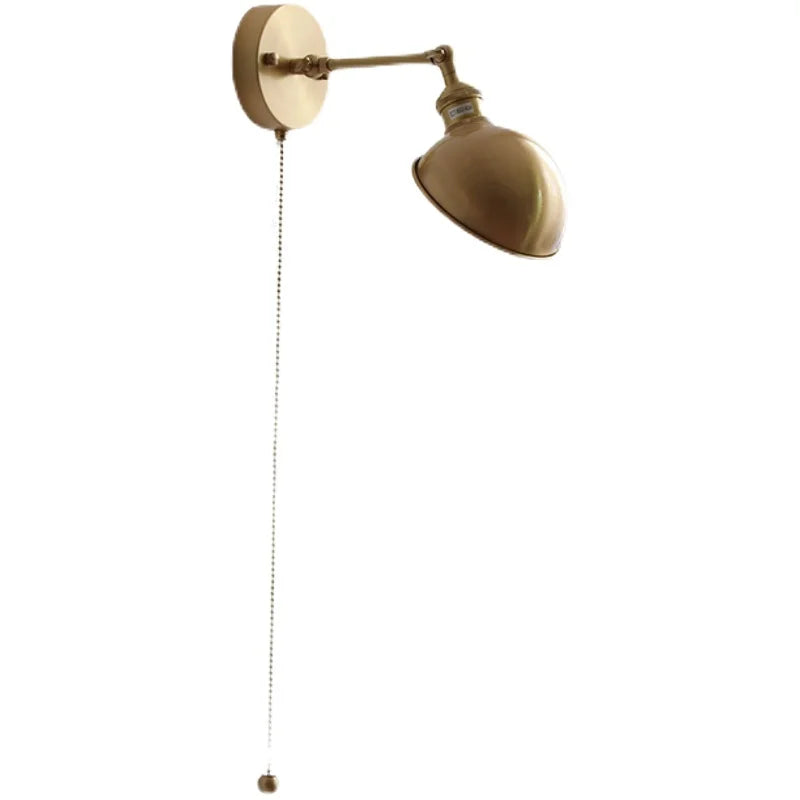 Afralia™ Copper Modern Wall Sconce with Pull Chain Switch for Bedroom, Living Room, Bathroom