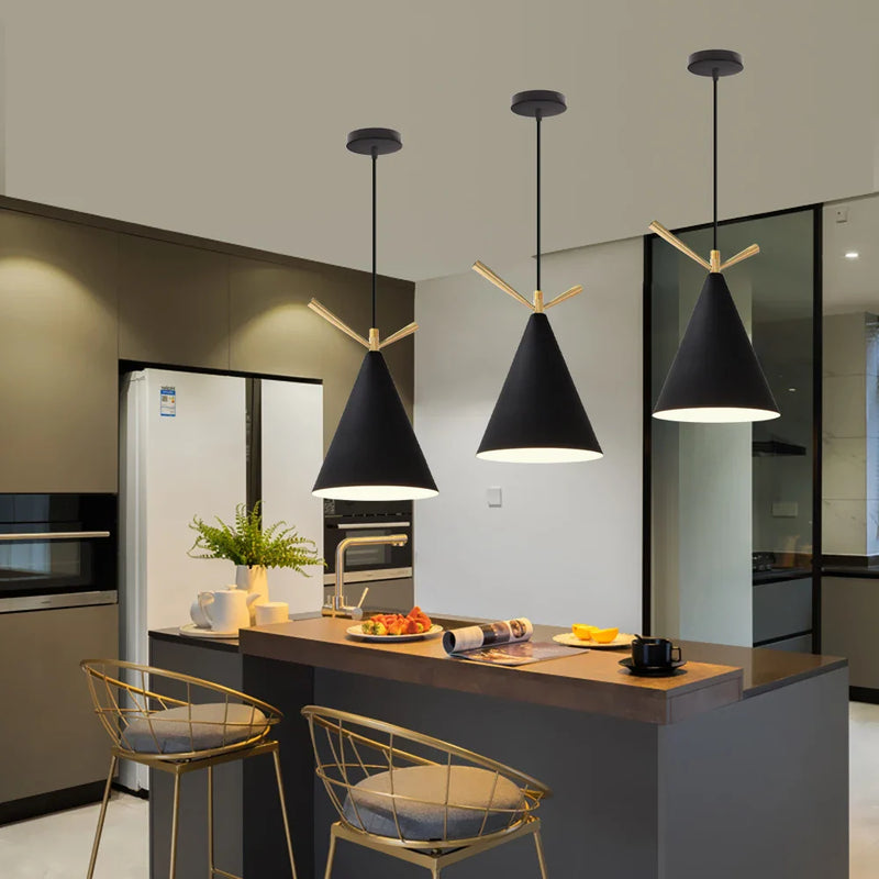 Afralia™ Vintage Modern Wood Pendant Lamp | Nordic Industrial LED Hanging Light