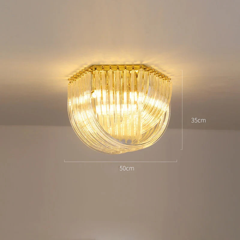 Afralia™ LED Glass Chandelier Hanging Lamps for Foyer - Modern Stainless Steel Design