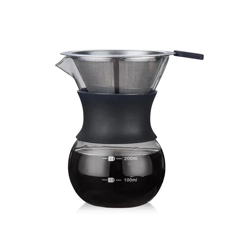 Afralia™ Glass Coffee Maker with Stainless Steel Filter - Durable Coffeeware