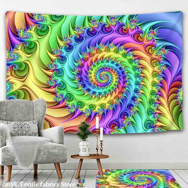 Afralia™ Psychedelic Mandala Wall Hanging Tapestry Boho Decor Hippie Tapestries