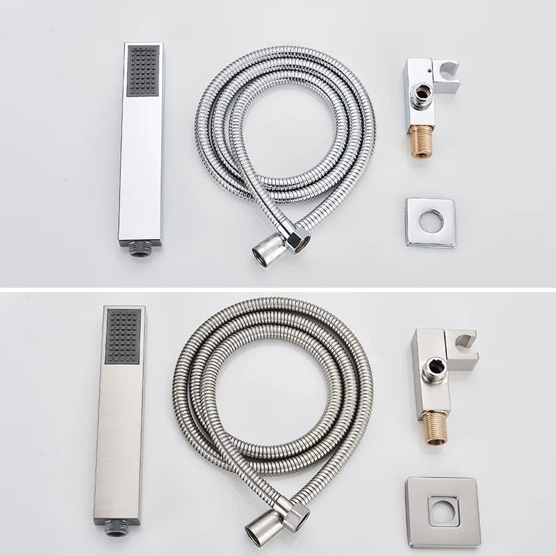 Afralia™ ABS Plastic Hand Shower with Hose, Bracket | Wall Mounted Handheld Shower