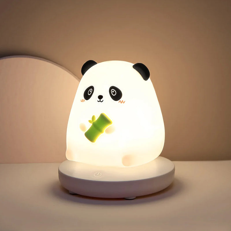 Afralia™ Kids' Animal Silicone Night Light - Touch Sensor, Dimmable, Rechargeable