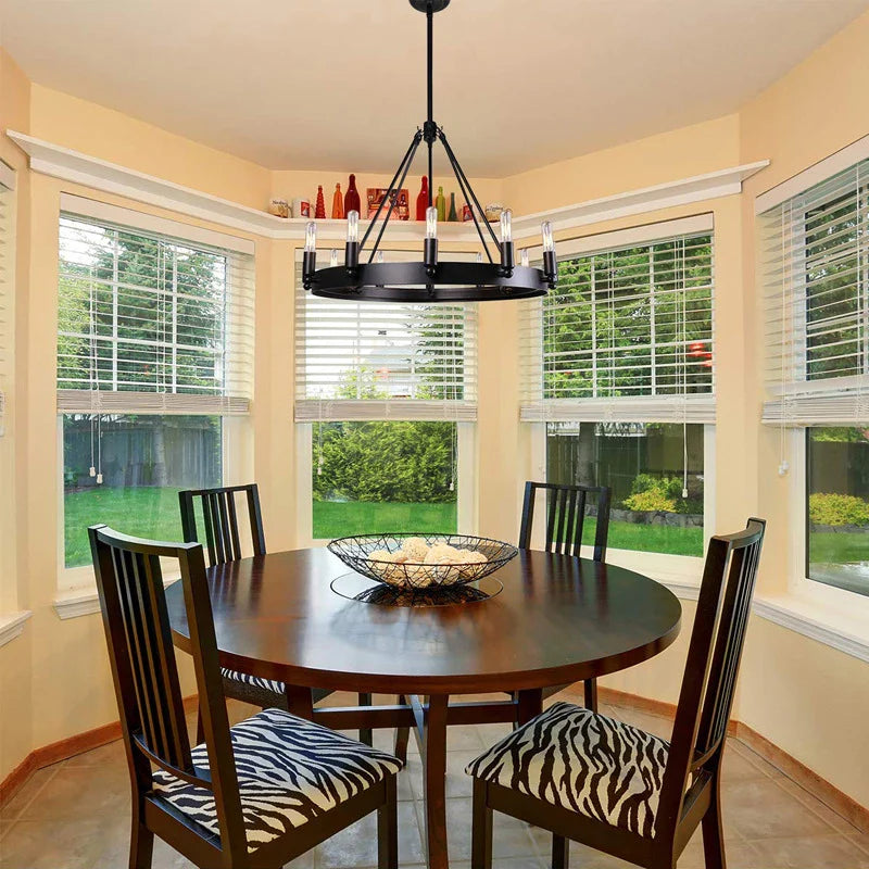 Afralia™ Industrial Vintage Iron Chandelier Pendant Lights for Kitchen Bedroom Living Room