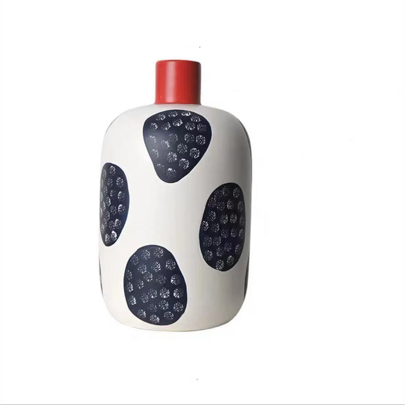 Afralia™ Ceramic Vase with Colorful Graffiti Lines for Home Decor