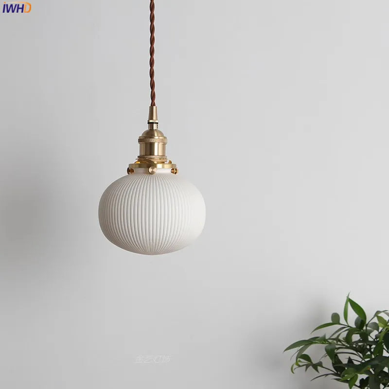 Afralia™ Nordic Style Ceramic LED Pendant Light for Modern Living Spaces
