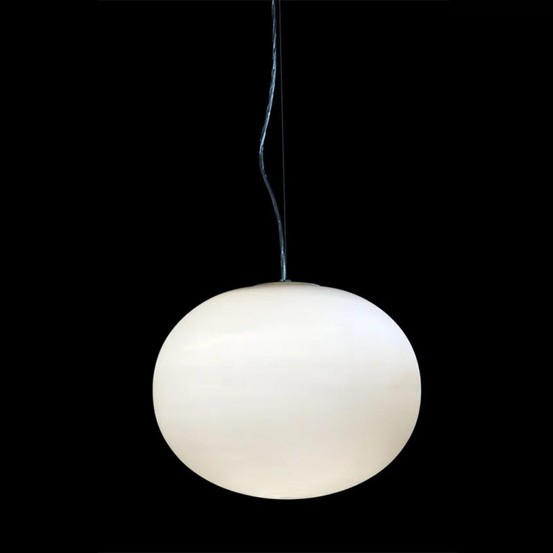 Nordic White Glass Pendant Light by Afralia™ - Modern Minimalist Kitchen & Living Room Decor