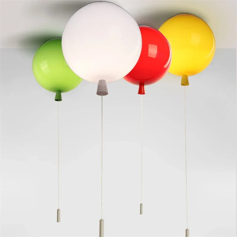 Afralia™ Balloon Acrylic Ceiling Light: Modern 5 Color Kids Room E27 Lamp with Switch