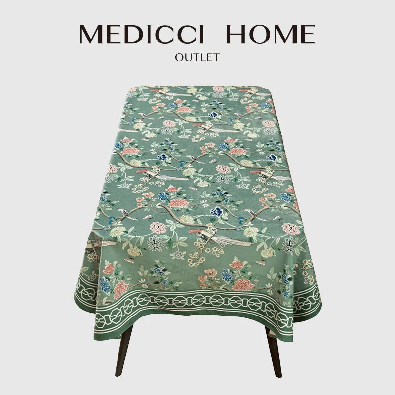 Afralia™ Velvet Table Cover - Chinese Patterns Luxury Decor for Kitchen Dinning Tabletop