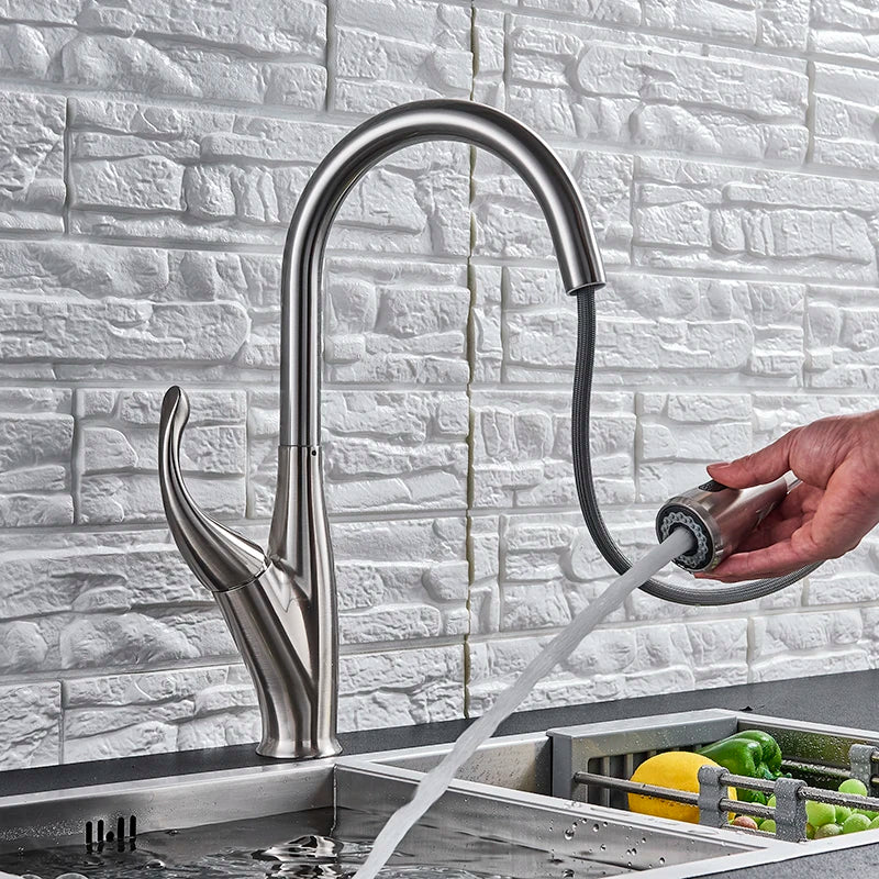 Afralia™ Black Touch Sensor Kitchen Faucet: Pull Out, Sensitive Control, Mixer Tap