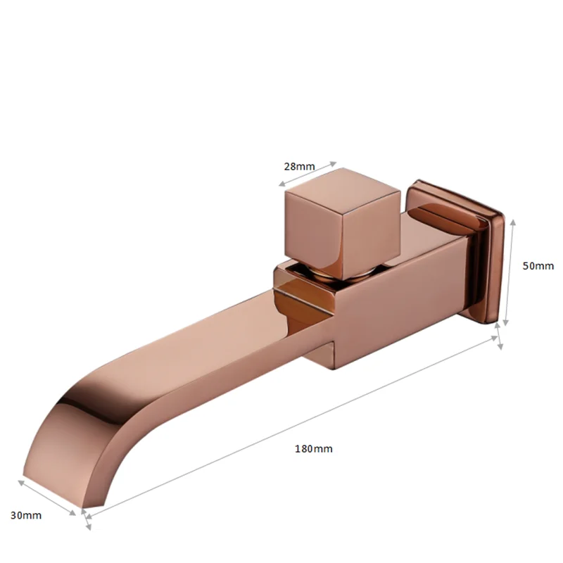 Afralia™ Brushed Gold In-Wall Basin Faucet Set with Cold Water Only Tap