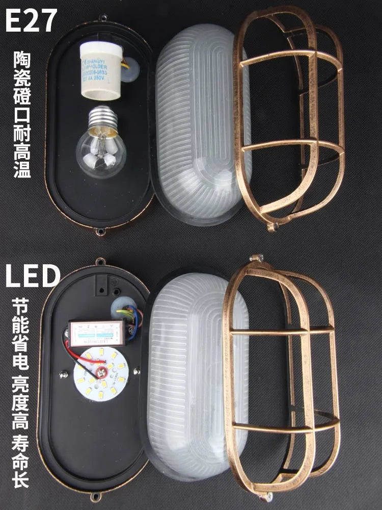 Afralia™ Retro Vintage LED Ceiling Light: Waterproof Kitchen Hallway Balcony Plafondlamp