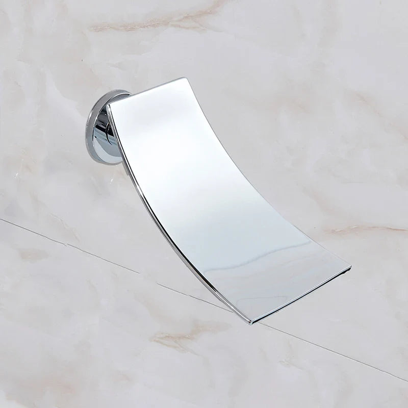 Afralia™ Chrome Waterfall Bathroom Faucet Rotate Bathtub Spout Wall Mount Brass Tap