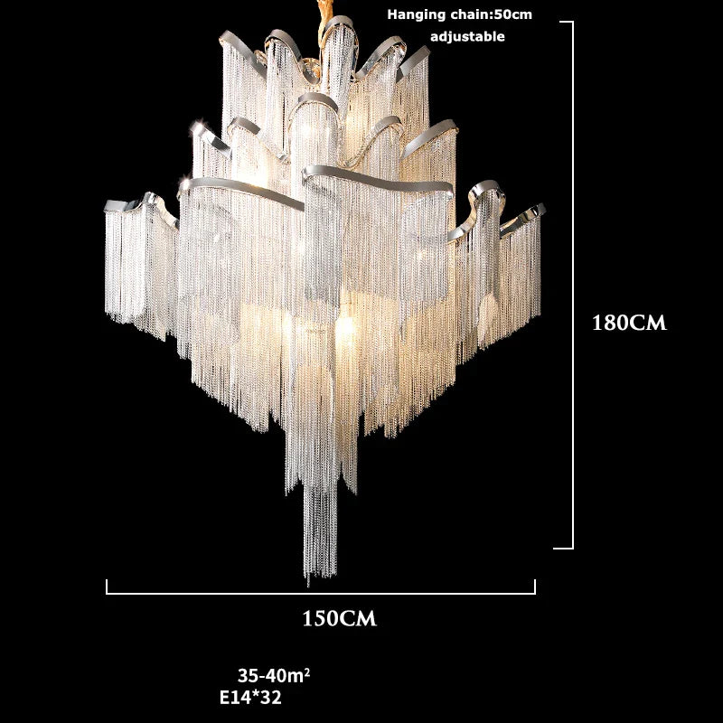 Afralia™ Retro Vintage LED Aluminum Chandelier Lighting in Gold Chrome Silver
