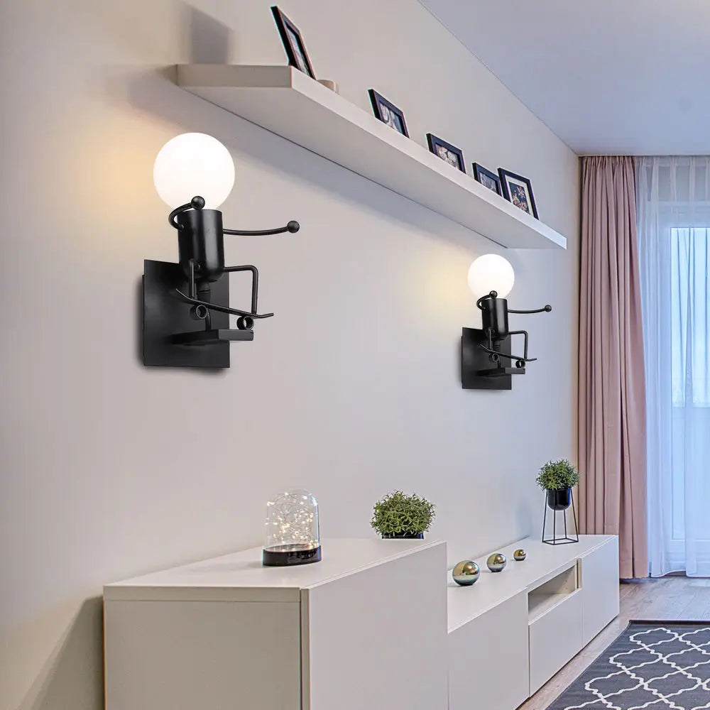 Afralia™ Modern Iron Wall Sconce Light for Bedroom Kids Room Kitchen