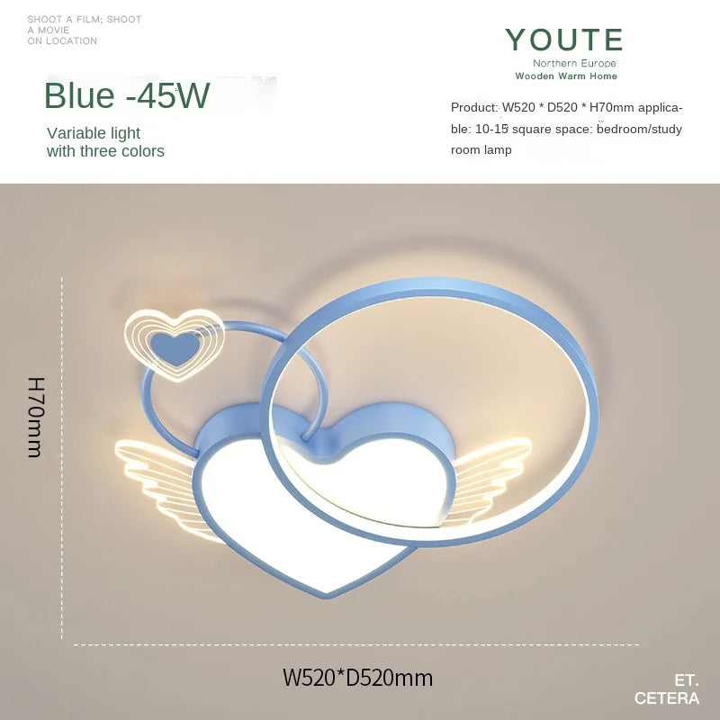 Afralia™ Heart Shape LED Ceiling Light for Girls Room, Bedroom, or Children's Room