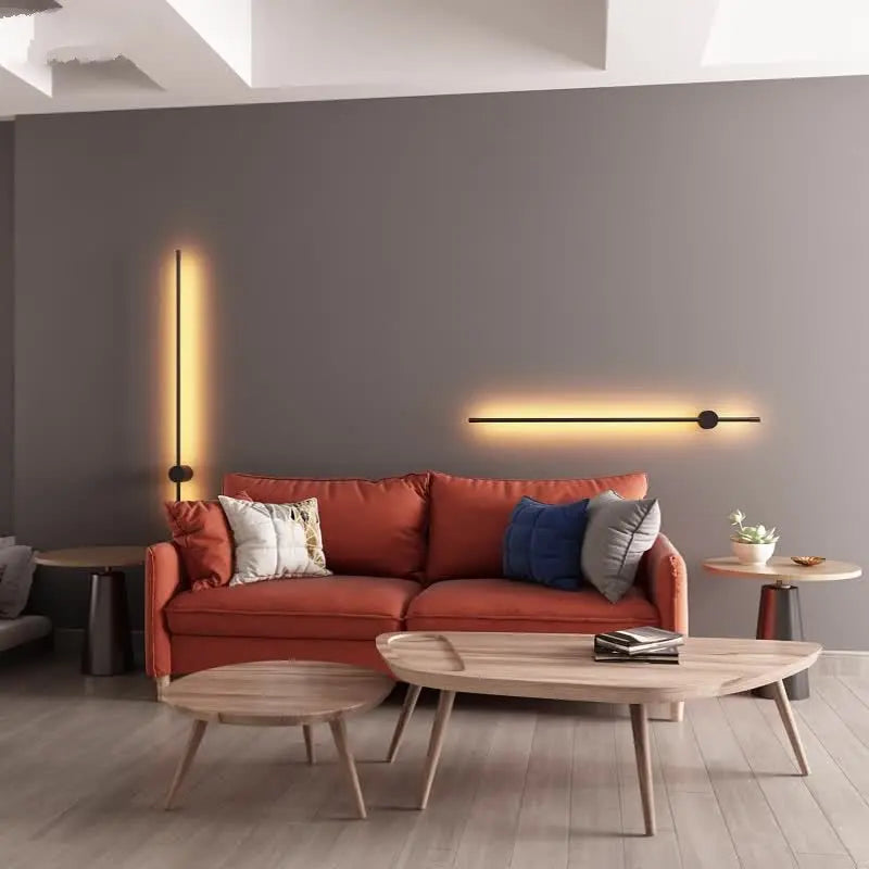 Afralia™ Geometric Lines LED Wall Lamp: Nordic Minimalist Living Room Decor, Bedroom Bedside Light