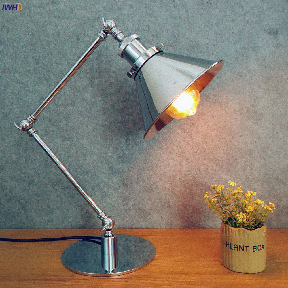 Afralia™ Industrial LED Table Lamp For Home Decor - US/EU Plug Switch, Loft Style