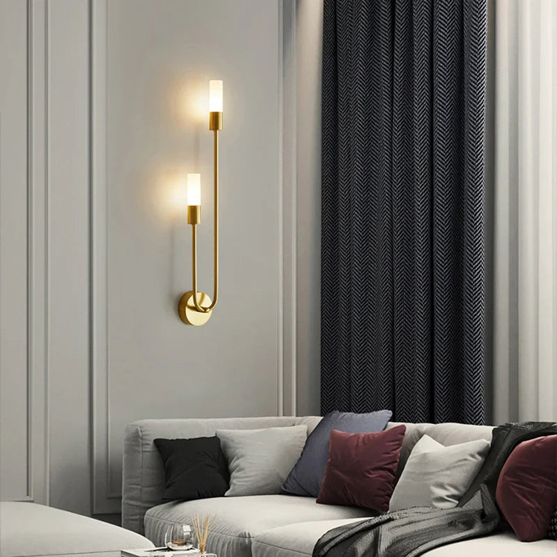 Afralia™ Modern Gold Black Wall Sconces G9 Indoor Minimalist Candle Lighting