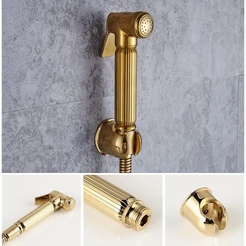 Afralia™ Brass Handheld Bidet Sprayer Set for Bathroom Faucet - Shower Gun Kit