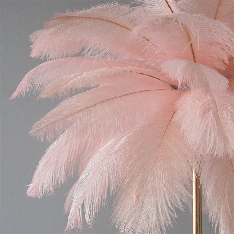 Afralia™ Ostrich Feather Floor Lamp: Nordic LED Lighting for Elegant Living Room and Bedroom Decor