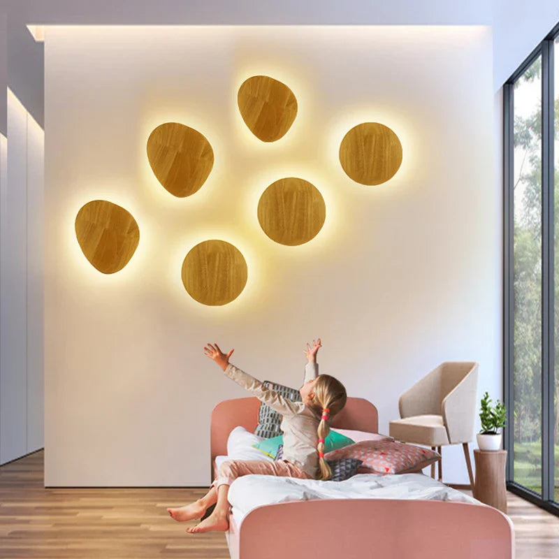Afralia™ LED Wooden Wall Lamp: Modern Nordic Style Bedroom Wall Light, AC110-240V