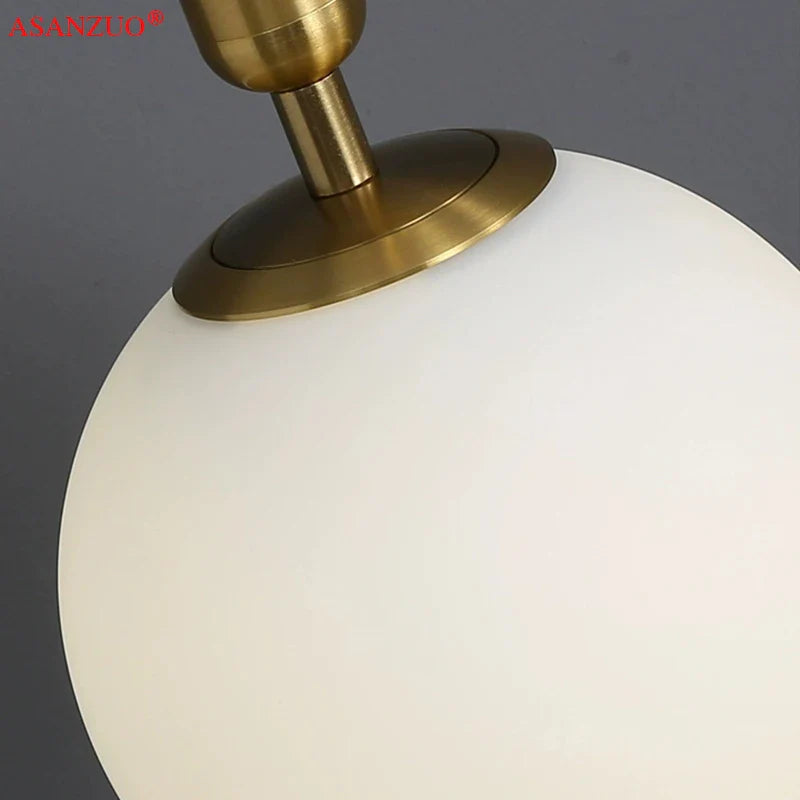 Afralia™ Brass Glass Ball Pendant Lights for Living Room Restaurant Kitchen Decor