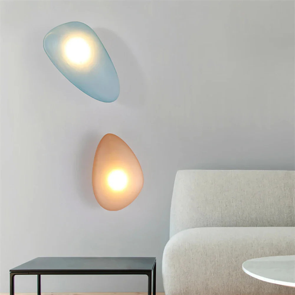 Afralia™ Pebble Glass Wall Light: Modern Nordic LED Lamp for Living Room, Bedroom, and Stairway
