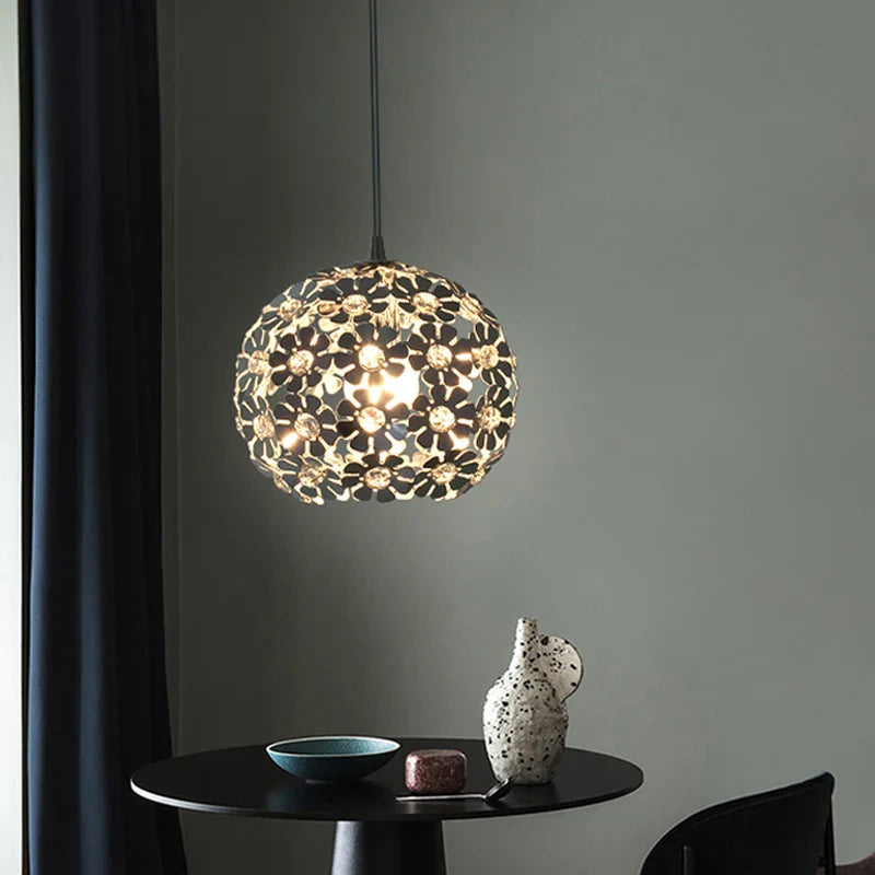 Afralia™ Nordic Aluminum Flower Pendant Lights for Indoor Living Room Bedroom Dining