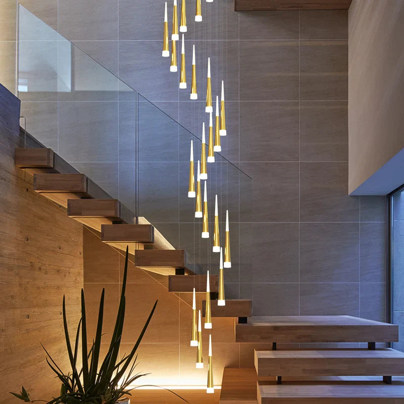 Modern Simple Pendant Chandelier for Stairwell Lighting by Afralia™ - Loft Home Decor