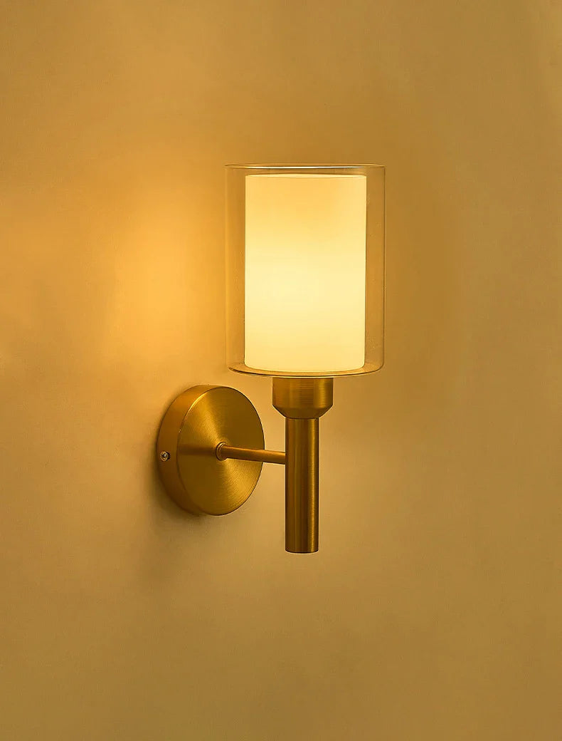 Afralia™ Brass Glass Wall Sconce Lighting, Classic Nordic Loft Interior Fixture