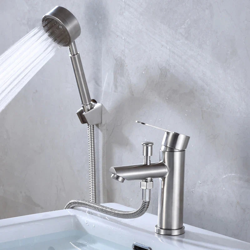 Afralia™ Stainless Steel Single Handle Bathroom Faucet Mixer for Sink & Bathtub