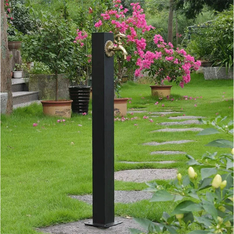 Afralia™ Stainless Steel Outdoor Faucet - Black Stand Faucet with Single Cold Control