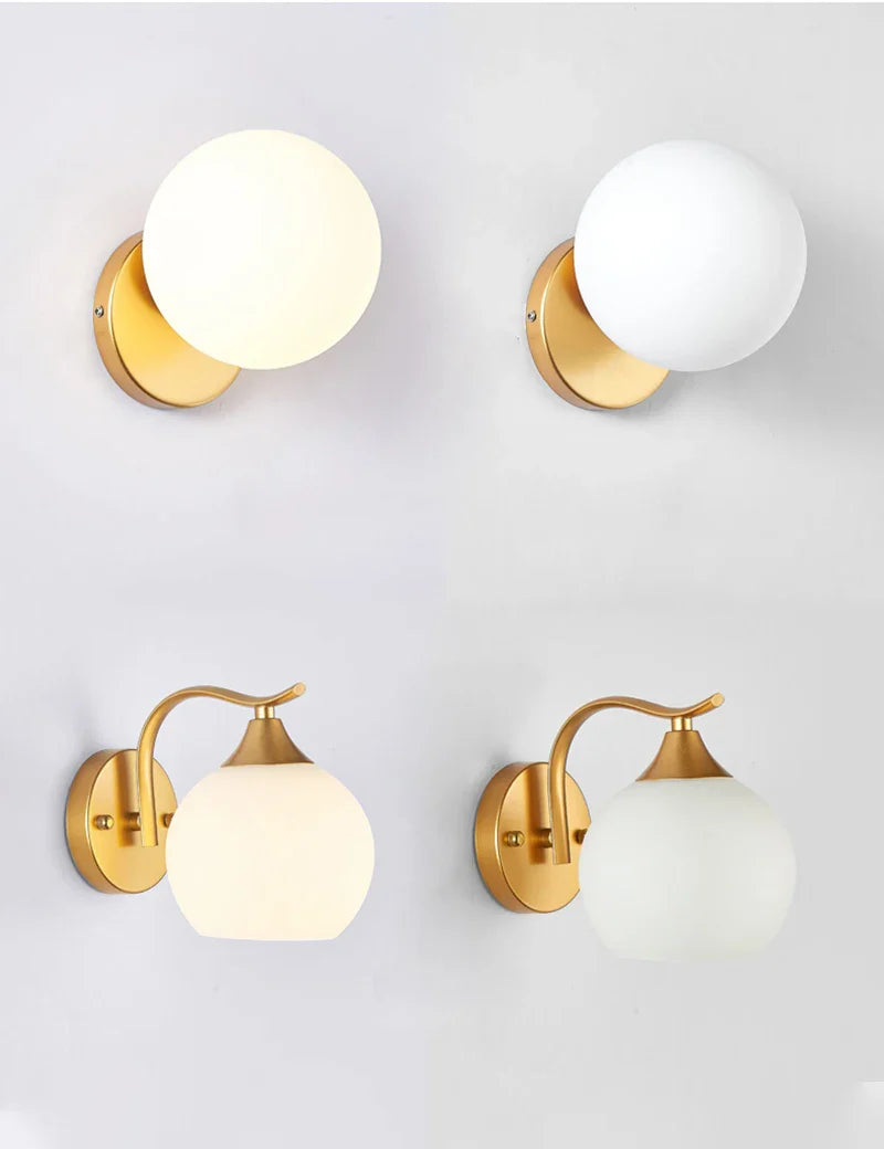 Afralia™ Iron Wall Lamp with Glass Ball, Elegant Sconce Light for Home Stairs and Reading