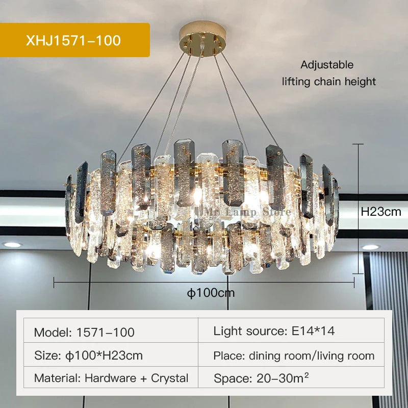 Afralia™ Modern Luxury Crystal Chandelier for Living Room Hall Dining Bedroom Pendant Lights