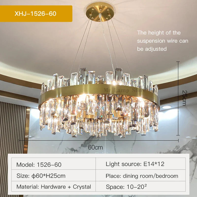Afralia™ Luxury Crystal Chandelier: Elegant, Simple, High-end Lighting Solution