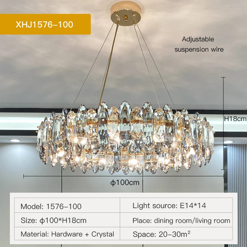 Afralia™ Crystal Chandelier: Elegant Nordic Design for Living, Dining, Bedroom