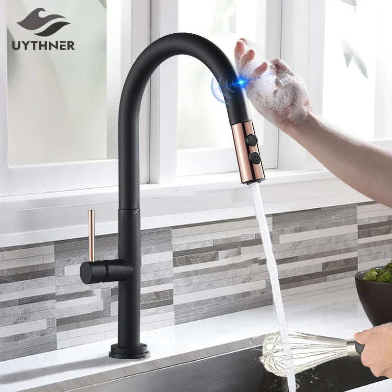 Afralia™ Smart Touch Sensor Kitchen Faucet with Pull Out Mixer - Sensitive Control