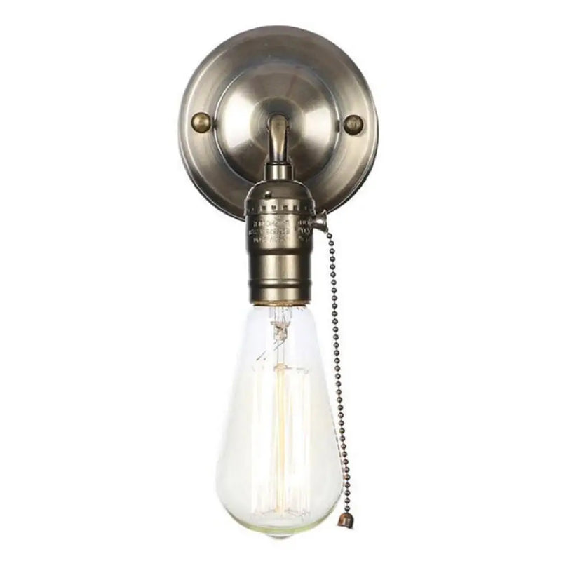 Afralia™ Chrome Loft Vintage Iron LED Scones Wall Lights Retro Bedroom Lamp