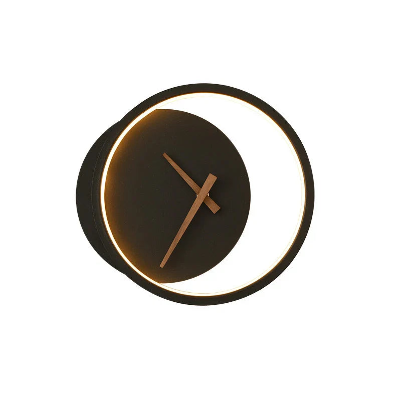 Afralia™ Modern LED Wall Clock Lamp for Living Room Bedroom Dining Hotel Bar