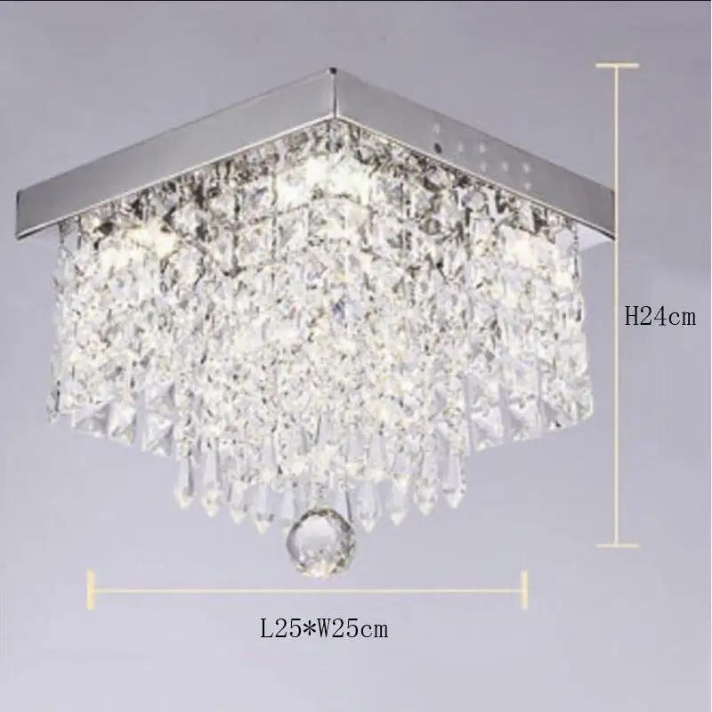 Afralia™ Mini Square Crystal Ball Chandelier LED for Dining Room Kitchen Island