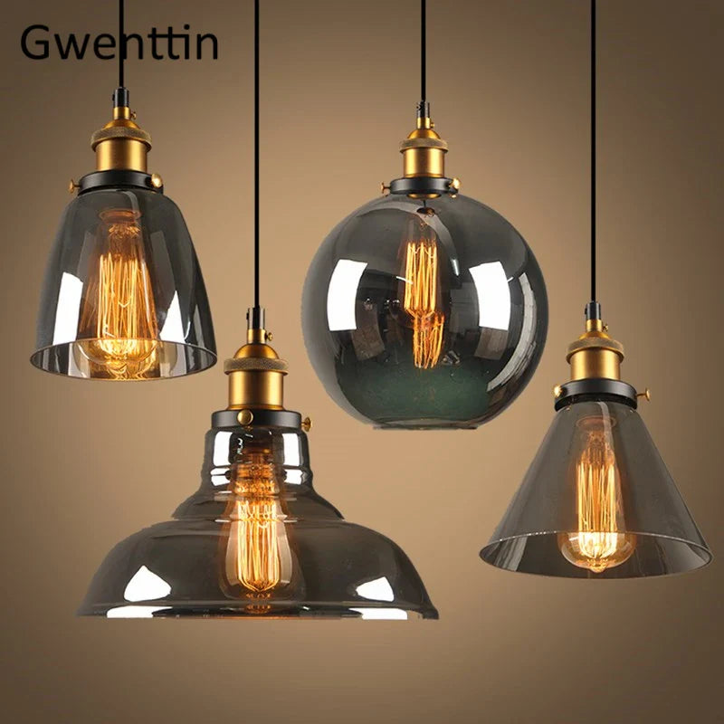 Afralia™ Industrial Glass Pendant Light for Modern Home Decor