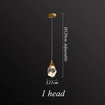 Afralia™ Diamond Crystal LED Chandelier, Brass Ceiling Pendant Light for Dining Room