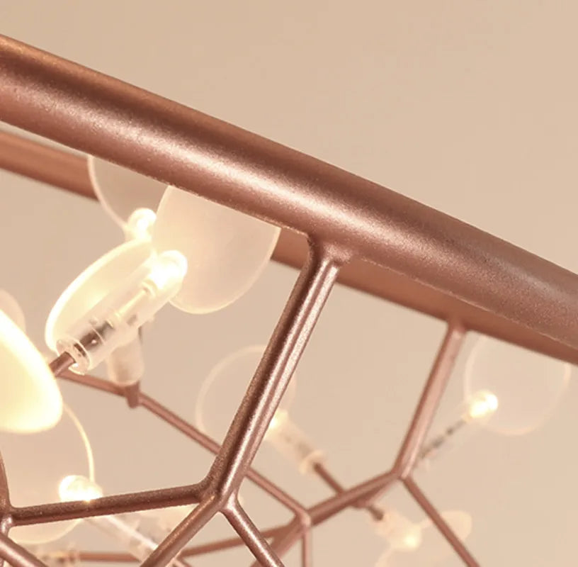 Afralia™ Modern Nordic Heracleum Chandelier Light in Black/Rose Gold for Living Room & Kitchen