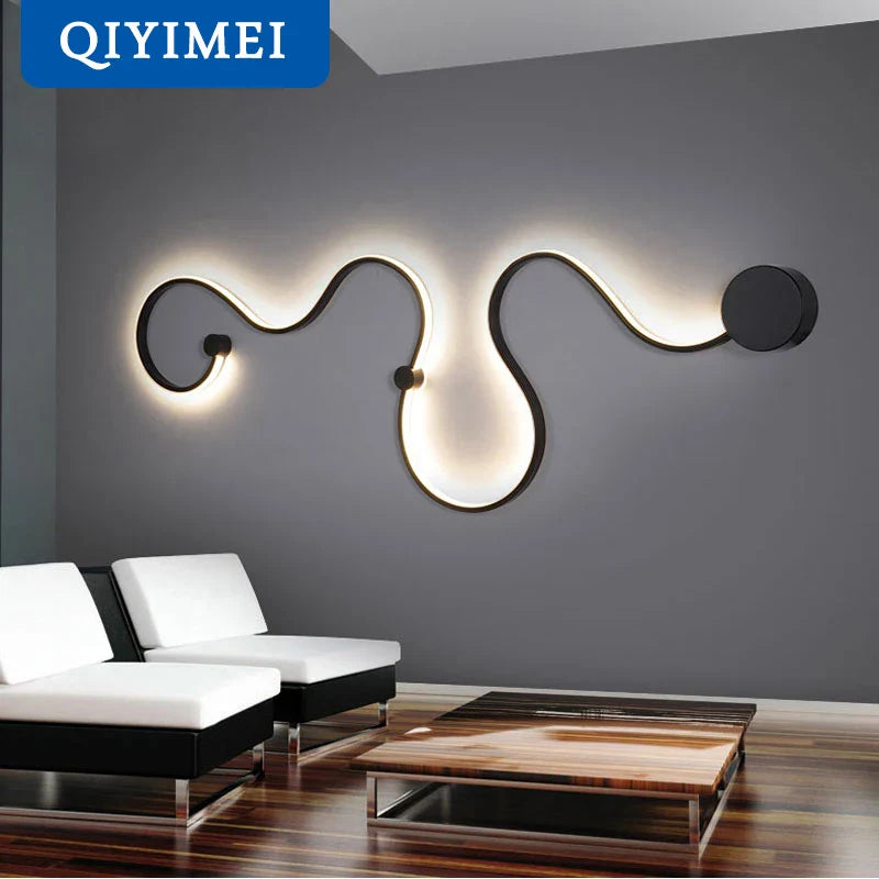 Afralia™ Modern Acrylic Wall Lamps in White/Black Iron Body, LED Sconce Lights